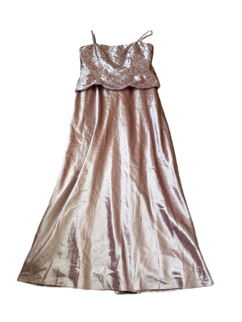 Cachet Blush Pink Formal Gown Beaded Bodice Spaghetti Strap Maxi Dress SIZE 16